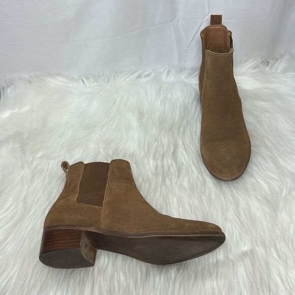 Steve Madden Dover Cognac Suede Booties Sz 8 - Picture 2 of 7